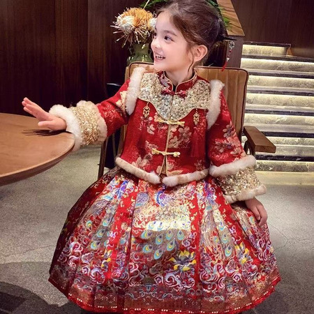 米酷儿&米酷儿&2559款女童马面裙套装拜年服