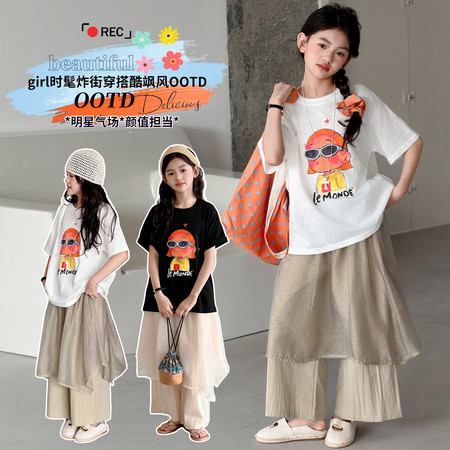 童话森林&童话森林&26010数码烫钻T恤裤裙套装