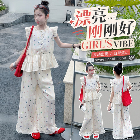米可米朵&米可米朵&26168波点小飞袖套装