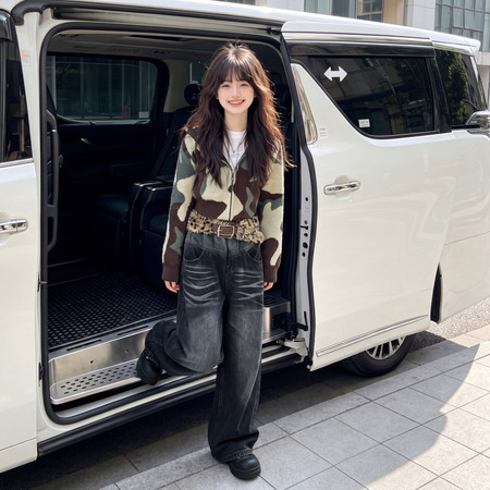 米可米朵&米可米朵&26220迷彩毛衣套装1