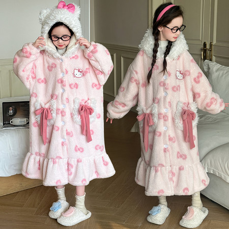 米可米朵&米可米朵&24263长款连帽小兔睡衣2