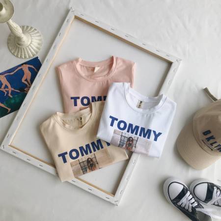 迷你酷&迷你酷&字母印花人头像T恤打底衫上衣短袖