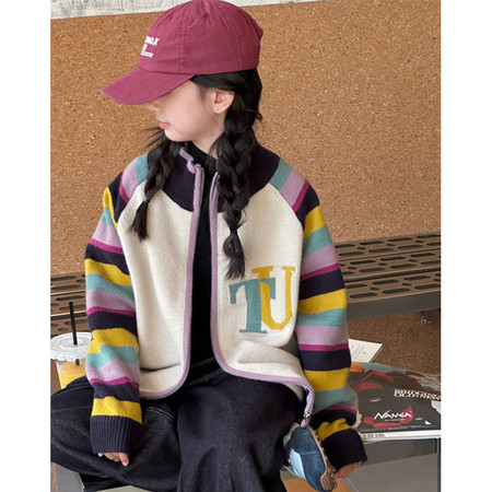 童柒萌Kids（原J5J6）&童柒萌Kids（原J5J6）&彩条拉链兔子毛衣