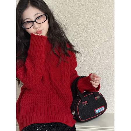 童柒萌Kids（原J5J6）&童柒萌Kids（原J5J6）&红色幸运树毛衣