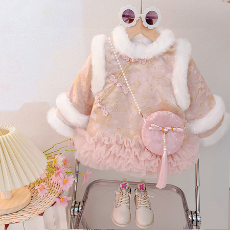 米果果供货超市&米果果供货超市&粉色圆包汉服旗袍裙