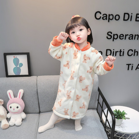 泽阳小铺&泽阳小铺&B21010法兰绒饼干熊睡袍