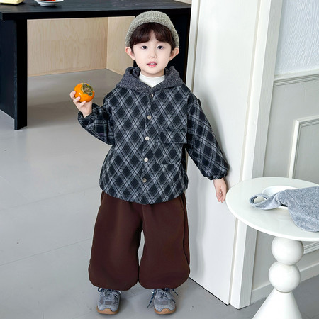 椰子童装&椰子童装&格子加厚外套111