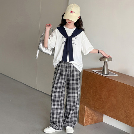 柒鈅家[鑫梦潮童】&柒鈅家[鑫梦潮童】&格子阔腿裤