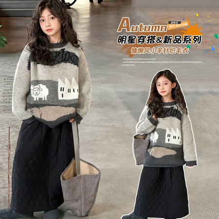 小夕童装&小夕童装&25D-8861小羊撞色套头毛衣