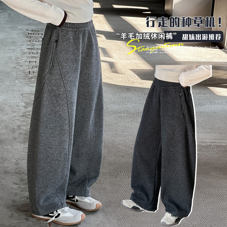 小夕童装&小夕童装&25D-8887羊毛拉链毛呢裤