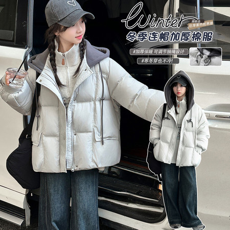 小夕童装&小夕童装&25D-8901加厚连帽羽绒棉衣