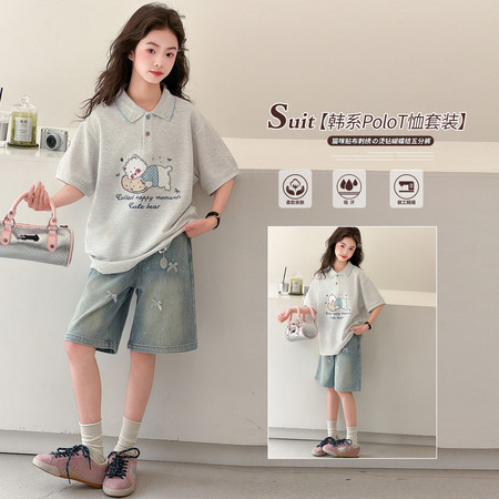 小夕童装&小夕童装&26X-8835小猫睡觉POLO衫