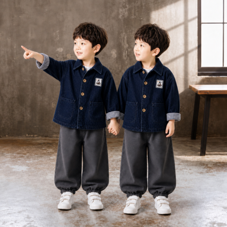 小祺星童装&小祺星童装&牛仔格子外套