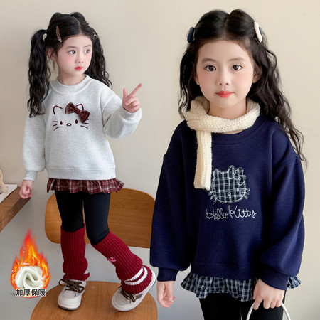 小佑禧&小佑禧&629卡通加绒卫衣套装