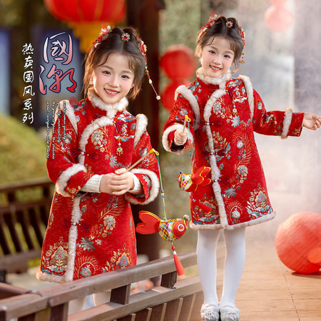 小佑禧&小佑禧&636繁花红色缘拜年服旗袍