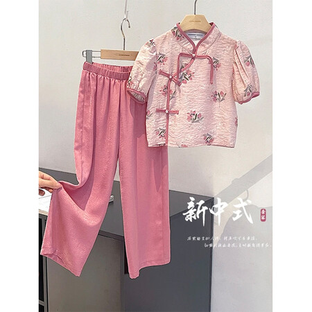 轩轩妈&xxm粉色新中式套装