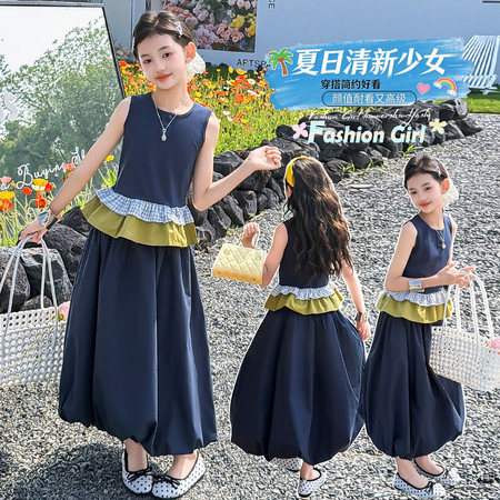 美丫丫&美丫丫&MYY26062背心花苞裙套装