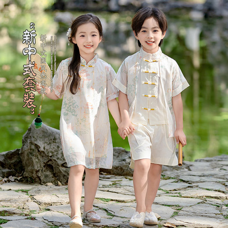 名童阁&名童阁&1811款琼楼翠影汉服套装米色