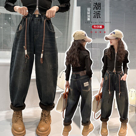 哆哆米&哆哆米&春款腰绳老爹裤