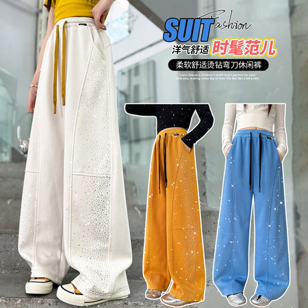 哆哆米&哆哆米&A1102三色烫钻弯刀裤