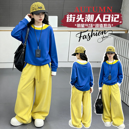 哆哆米&哆哆米&99139女童假两件卫衣套装