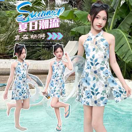 小优米&小优米&XYM--Y938女童甜美挂脖泳衣套装
