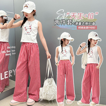 棒棒糖心&棒棒糖心&红色格子裤套装
