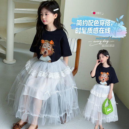 柒月Kids&柒月Kids&QY70款小女孩半身裙套装