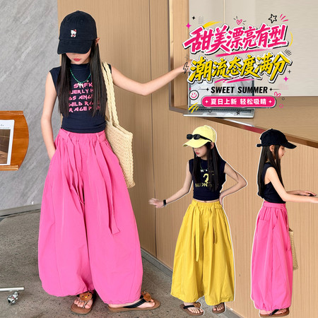柒月Kids&柒月Kids&QY89款字母背心九分裤套装