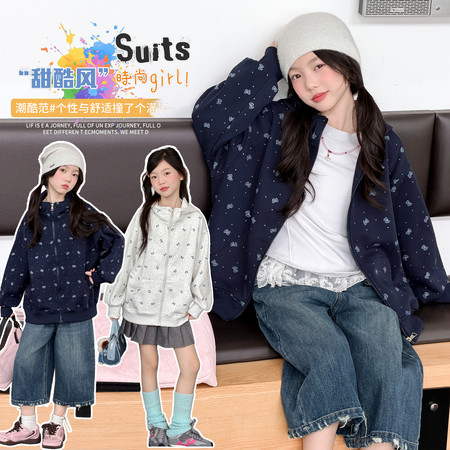 星萌儿&星萌儿&星萌儿-2615蝴蝶结满印外套