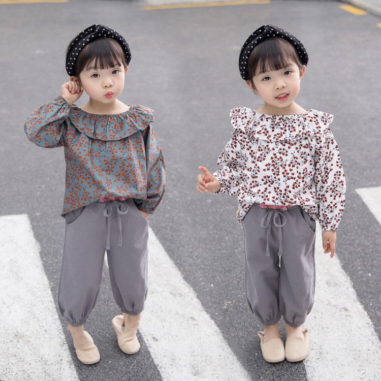 Broken Flower Two-piece Kids'Korean Edition