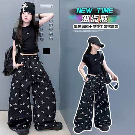艾跳伦思（原魔漫天使）&艾跳伦思（原魔漫天使）&TT2615款黑色满印十字花工装套