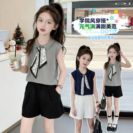 迪梦贝多&迪梦贝多&丝巾Polo衫套装2