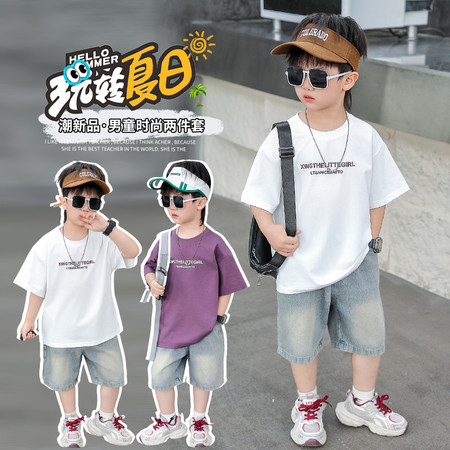 熊娃阁&熊娃阁&前片印花短袖套
