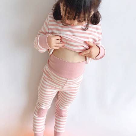 糖果艾米&0808-2粉色条纹_春秋冬季纯棉套装