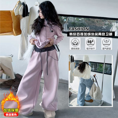 喵权童装&喵权童装&25B63加绒两色卫裤