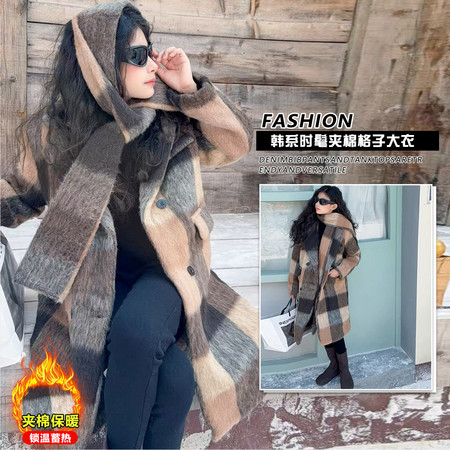 喵权童装&喵权童装&B71格子围巾大衣