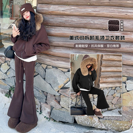 喵权童装&喵权童装&25B67真毛领奥粒绒复合年货套装