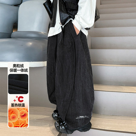 金多多&金多多&WSNQK3626批布印加绒直筒裤