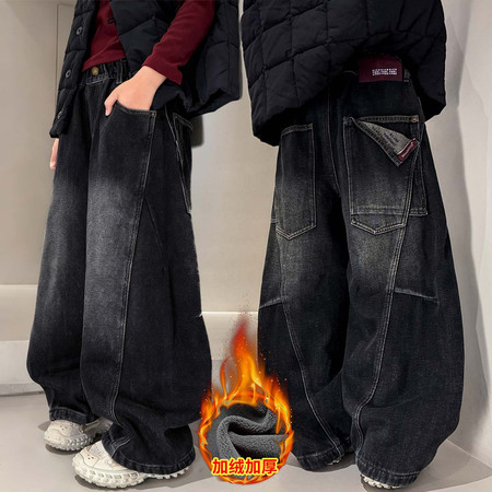 金多多&金多多&ZFDK1900翻口袋加绒牛仔裤