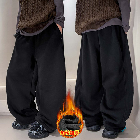 金多多&金多多&ZFDK1978简约字母刺绣加绒休闲裤