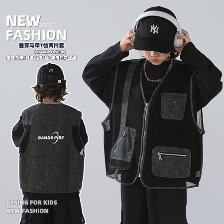 金多多&金多多&WSNCW3088叠穿马甲T恤