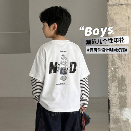 金多多&金多多&ZFQD1692字母ND条纹T恤