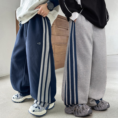 金多多&金多多&ZFQK1721条纹纯色休闲裤