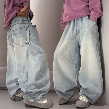 金多多&金多多&ZFCK2008小贴标浅色牛仔裤