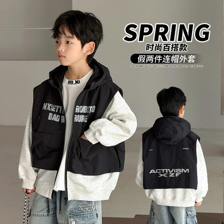 金多多&金多多&ZFCW2010假两件连帽外套