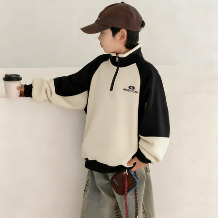 金多多&金多多&WSNCW3735拼色字母印花卫衣