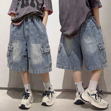 金多多&金多多&ZFXK2100笔刷工装牛仔短裤