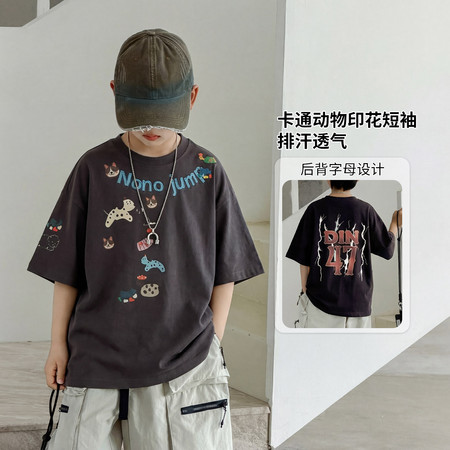 金多多&金多多&ZFXD2177-卡通字母印花T恤