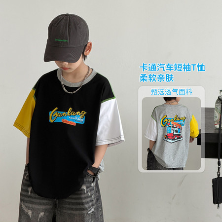 金多多&金多多&ZFXD2265撞色印花短袖